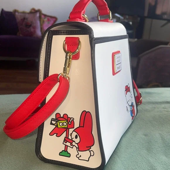 Loungefly Hello Kitty White and Red Crossbody Bag - Picture 4 of 8